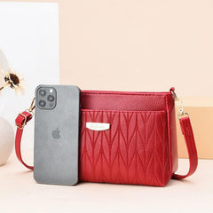 MOMISY Sling Bag with Long Strap for Women Shoulder Zipper Closure Handbags Multipurpose Crossbody ladies Daily (Red Leaves)