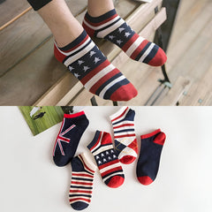 MOMISY Men's Premium Cotton Cushion Ankle Socks, Multicolour, Pack of 4, Free Size, British4