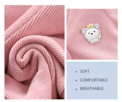 MOMISY Baby Boy & Girls Cotton Blend Sweater Jacket Front Open V Neck Cardigan- 1 to 2 Years-Pink