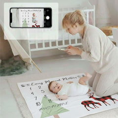 MOMISY Baby Milestone Blanket and Props for Baby's |1 to 12 Months Prop |Baby Bedding |Ac Room Blanket for Summer|Newborn| Infants Winter Blanket(Deer)