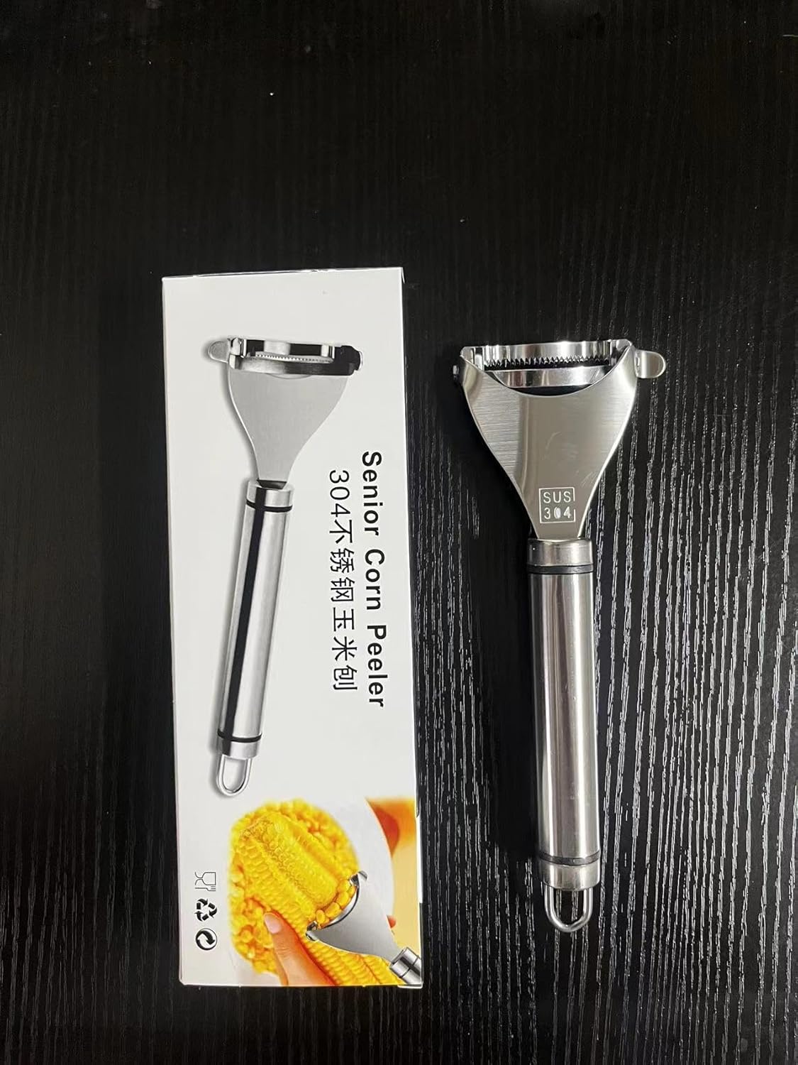 MOMISY Stainless Steel Corn Peeler, Stripper, Remover, Cutter, Vegetable and Fruit Peeler, Corn Threshing Peeler (SS 304, 18.8 cm)