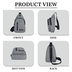 MOMISY Sling Chest Bag For Men Waterproof Sling Backpack Bag Cross body Bag for Travel | Hiking | Jogging | Gym | Picnic & Daily Use (Grey)