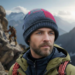 MOMISY Wool Winter Baseball Cap Plus Muffler Scarf Set for Men Women (Grey Maroon)