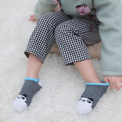 MOMISY Baby Socks, Anti Skid Non Slip Cotton Stretch, 3 Pairs, Toddler Boys Girls (IN, Age, 3 Years, 5 Years, 3Panda)
