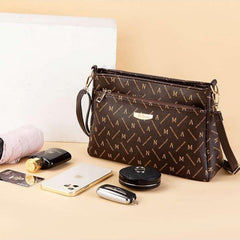 MOMISY Sling Bag with Long Strap for Women Shoulder Zipper Closure Handbags Multipurpose Crossbody ladies Daily (Alphabet)