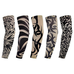 MOMISY Fake Temporary Tattoo Sleeves for Men and Women (Unisex Dark Set, Pack of 5)