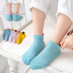 MOMISY 5 Pairs Baby Girl Boys Tube Socks Toddlers Infant Solid Color Boat Spring and Autumn Socks Stretch Baby Sock - Multicolor (IN, Age, 9 Years, 12 Years, Bow)