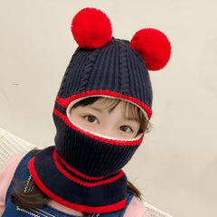 MOMISY Winter Soft Woolen Monkey Cap with Velvet Lining for Baby Boys, Girls, Infant, Toddler, 2-5 Years (in, Age, 2 Years, 5 Years, Navy)