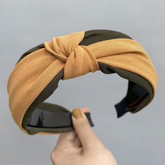 MOMISY Knotted Hairband Headband Cross Hair Band Accessories for Women and Girls (YellowGreen)