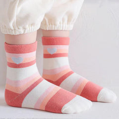 MOMISY 5 Pairs Baby Kids Girl Boys Tube Socks Toddlers Comfortable Ankel Length gifts (IN, Age, 0 Months, 12 Months, Heart)