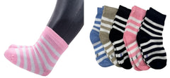MOMISY 5 Pairs Baby Kids Girl Boys Tube Socks Toddlers Comfortable Ankel Length gifts (Striped, 1 to 3 year)