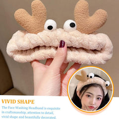 MOMISY Elastic Women's Lovely Hair Band Wash Face Spa Headband-Washable Facial Band Makeup Wrap Headbands Fits All Head Sizes (Elk Beige)