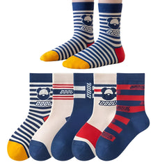 MOMISY 5 Pairs Baby kids Girl Boys Toddlers InfantmCotton Stretch Baby Socks (IN, Age, 1 Year, 3 Years, Cool Bear)