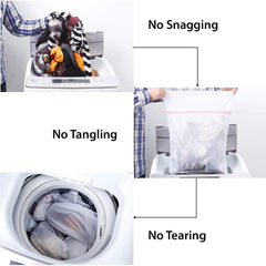 MOMISY Mesh Laundry Clothes Washing Bags Socks Lingerie Saver Mesh Wash Pouch Net Zipped Bag-Set of 3
