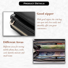 MOMISY Multi-Function Crossbody bags for Women Mobile Cell Phone Holder Card Pocket Bag Stylish PU Leather Sling Bags for Women Girls Purse Wallet Mini Shoulder Bags-Crocodile Pattern (Black)