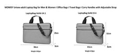 MOMISY Unisex-adult Laptop Bag for Men & Women I Office Bags I Travel Bags I Carry Handles with Adjustable Strap (14.1 inch, Black)