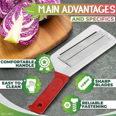 MOMISY 2 Blade Vegetable Slicer, Double Blade Slicing Knife, Fish Scale Cleaner, Fruit Cutter