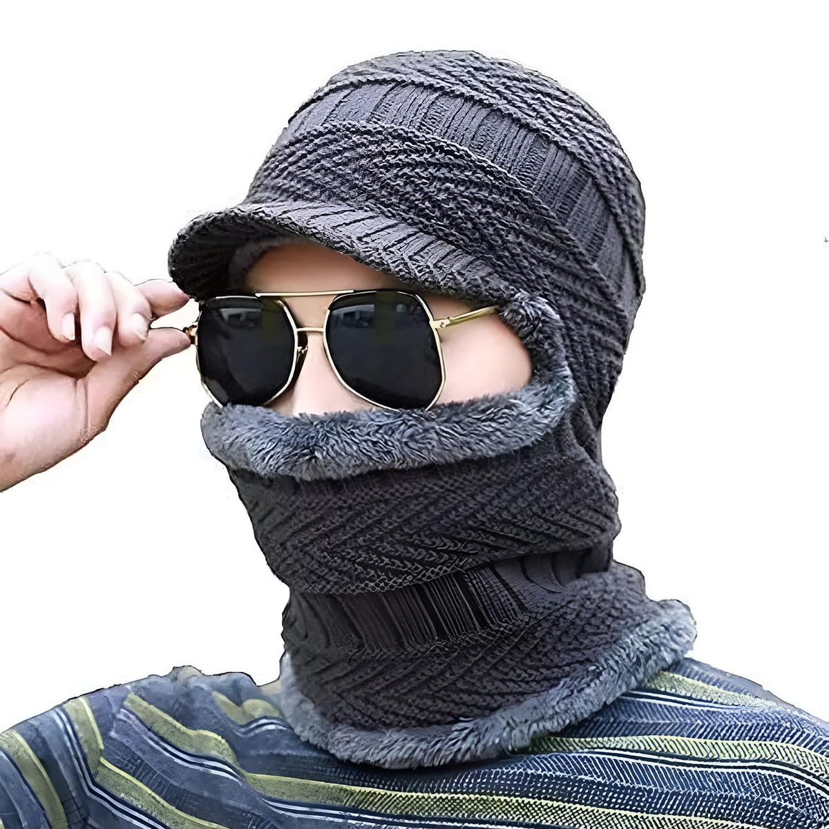 MOMISY Windproof Multi Functional Monkey Cap Winter Face Mask, Balaclavas, Neck Warmer, Cap and Bandana (Grey)