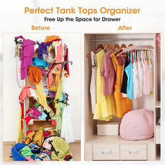 MOMISY Tie Belt Clothes Wooden Closet Hanger Tie Storage Racks Wood Belt Hanger Multipurpose Wardrobe Organizers for Men Women Belt Tie Scarf Messenger Bag Supplies (24 HooksWhite)