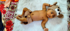 MOMISY Baby Photography Props, Includes Nappy Cover & Cap for Kids Parties Anniversaries Photography-Bull-Set of 2 Pieces-Brown