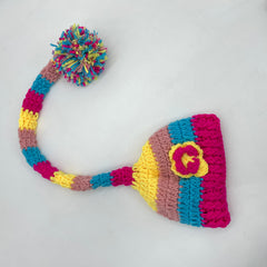 MOMISY Newborn Photography Props Baby Girl Boy Photo Props for Infant Crochet Big Ball Outfit Hand Crocheted Hat