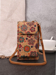 MOMISY Mobile Bag, Cellphone Sling Bag, Card Holder Wallet, Crossbody Bag, PU Leather, for Girls (Flower)