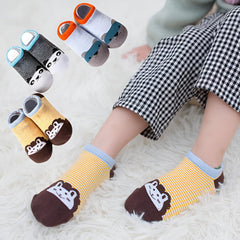 MOMISY Baby Socks, Anti Skid Non Slip Cotton Stretch, 3 Pairs, Toddler Boys Girls (IN, Age, 3 Years, 5 Years, 3Panda)