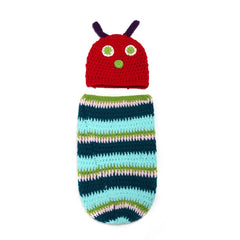 MOMISY Newborn Photography Props Baby Girl Boy Photo Props for Infant Crochet Caterpillar Outfit Hand Crocheted Hat